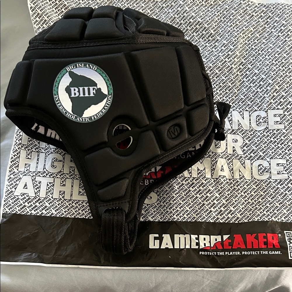 Gamebreaker Soft Helmet Black Protective Headgear Flag Football 7v7